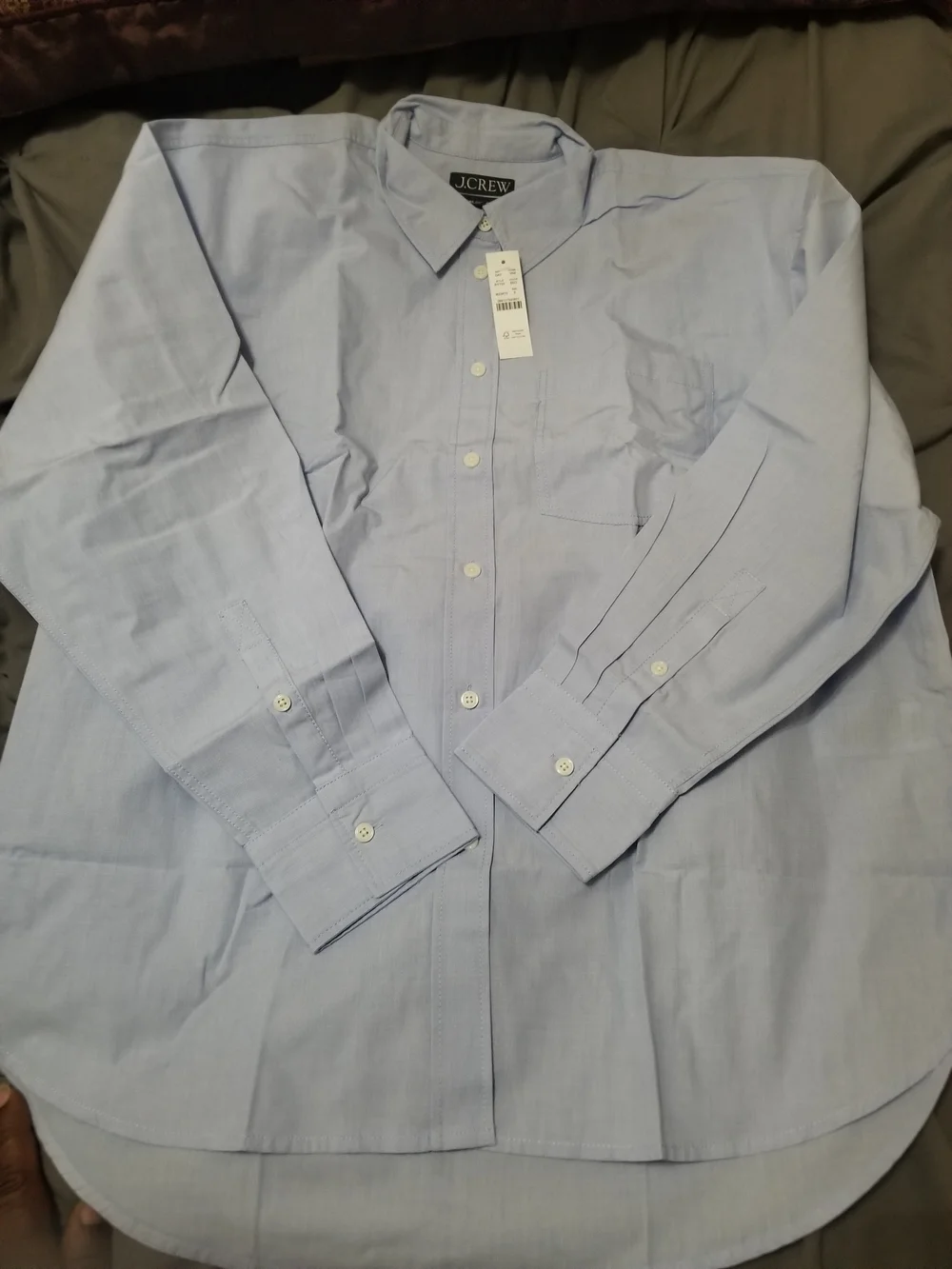 J. Crew Light Blue Men's Dress Shirt - Classic Point Collar